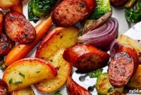 One-Pan Sausage, Apple, and Root Vegetable Dinner