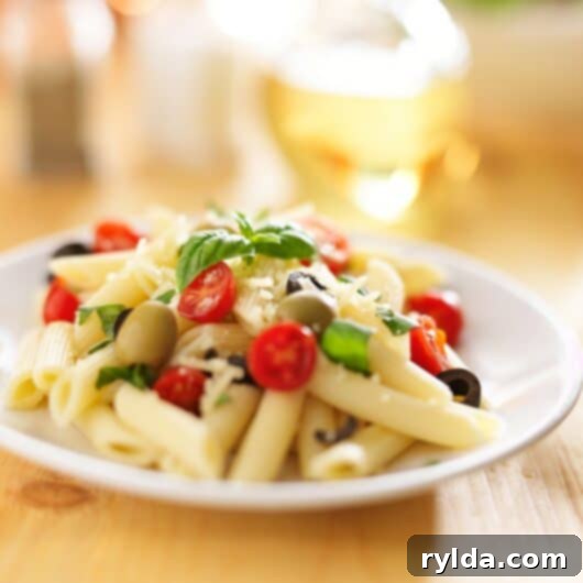 Naples-style Pasta Salad with fresh tomatoes and basil