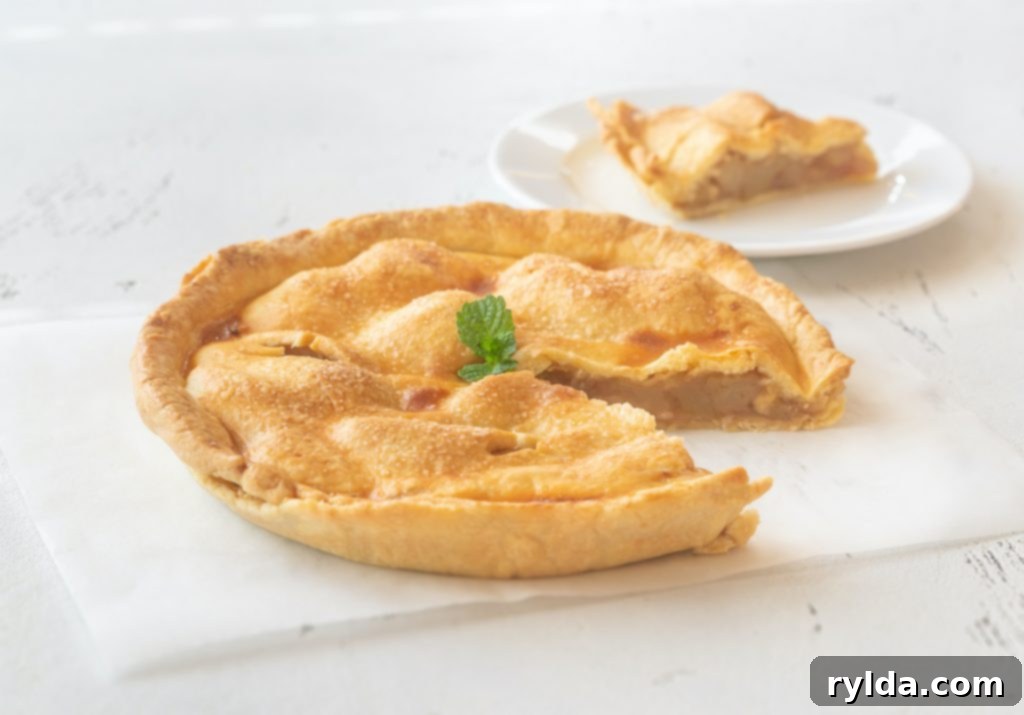 Fresh baked apple pie slice ready for serving