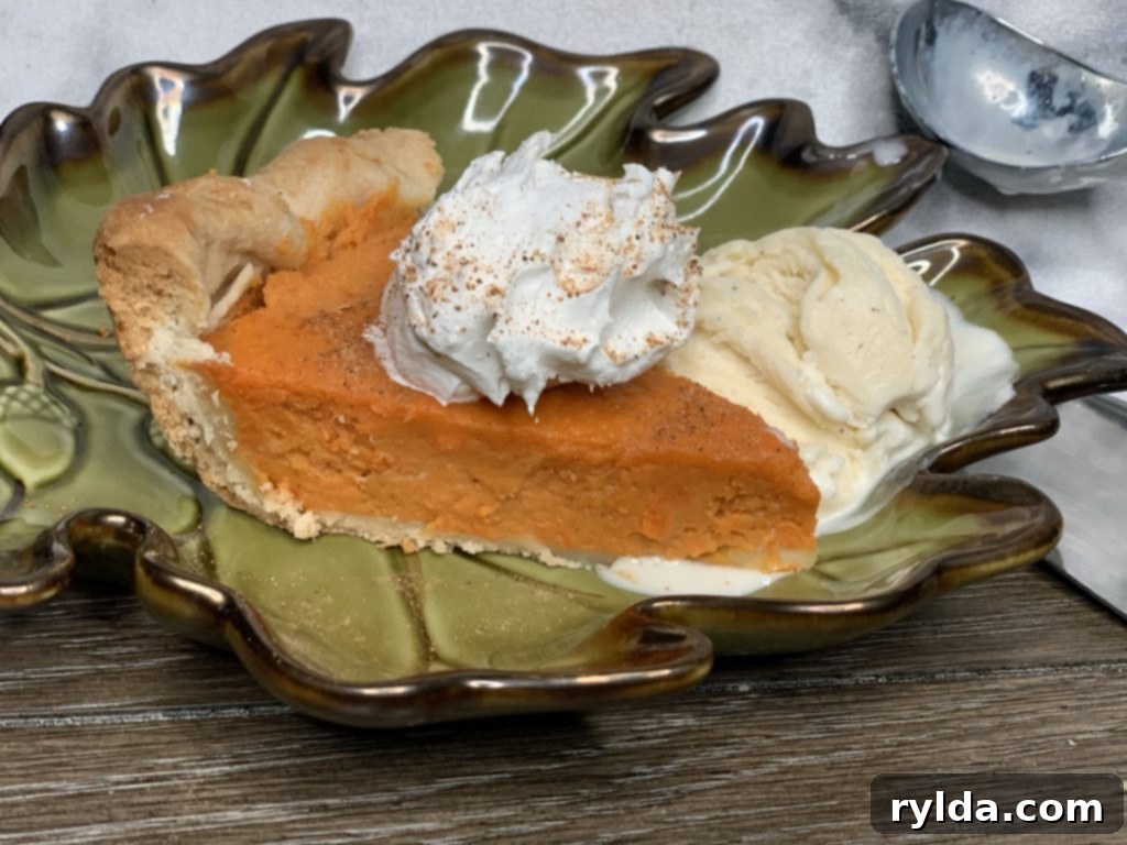 Slice of Southern Sweet Potato Pie with Toppings