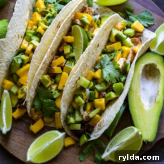 Chicken Tacos with Mango Avocado Salsa