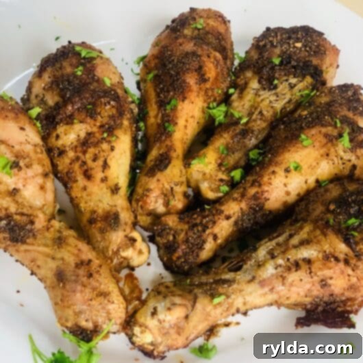 Golden Crispy Drumsticks 3 Oven Baked Chicken Drumsticks with golden-brown skin