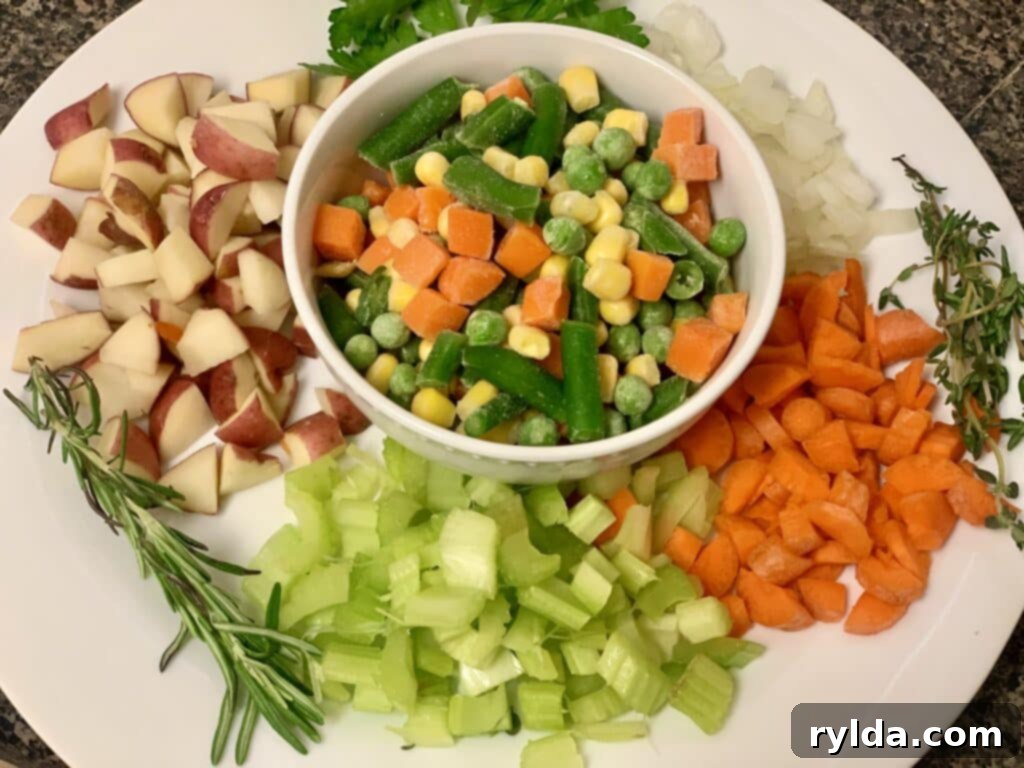 Vegetables ready for a hearty soup
