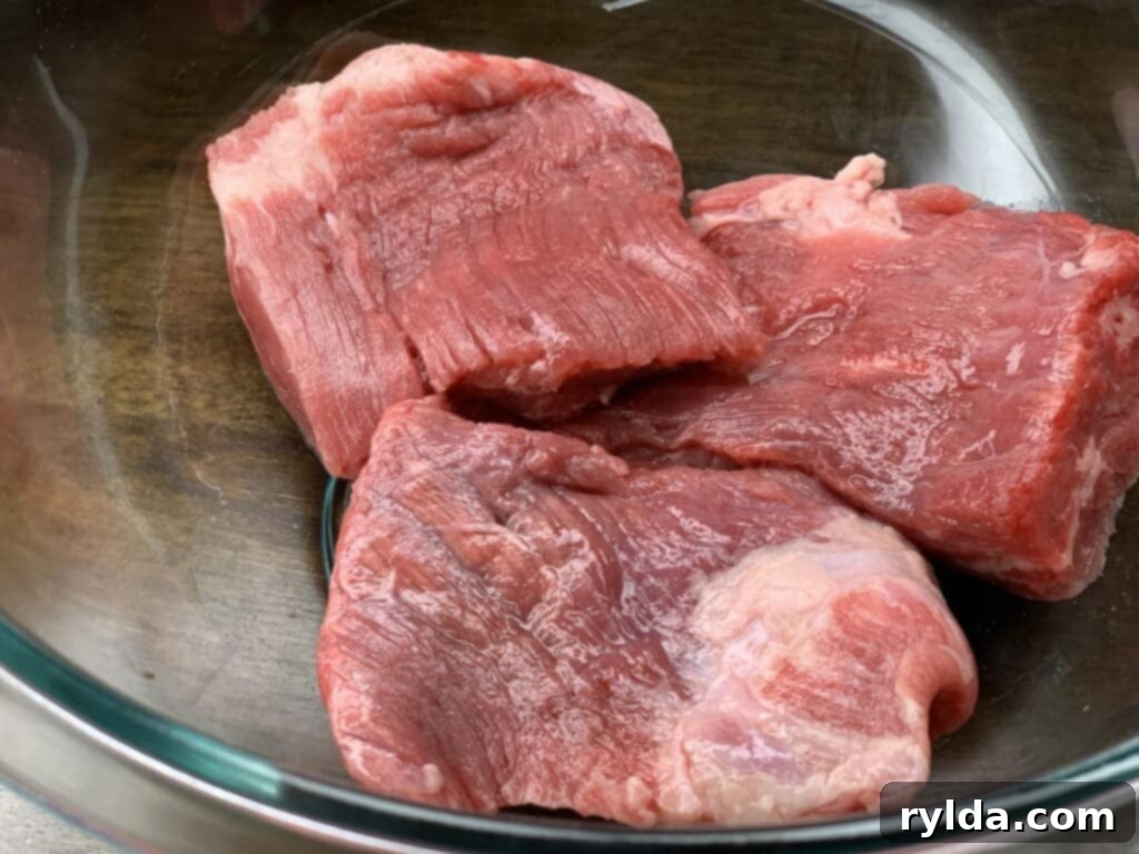 Raw flank steak, ready for marinating