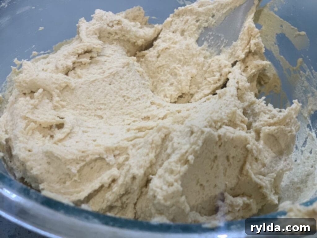 Wet and dry ingredients for chocolate chip cookies combined