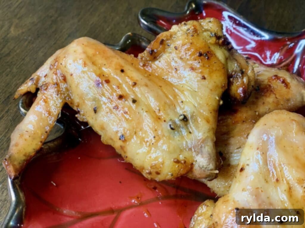 Finished baked chicken wings ready to serve