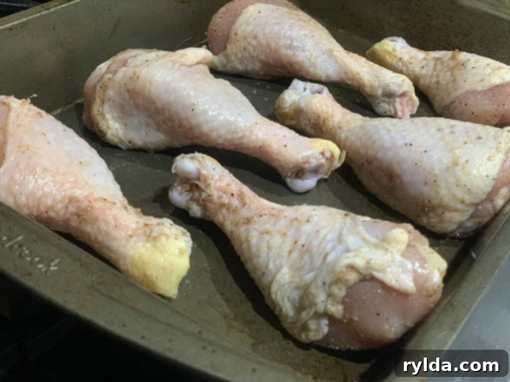 Chicken Drumsticks on a baking sheet