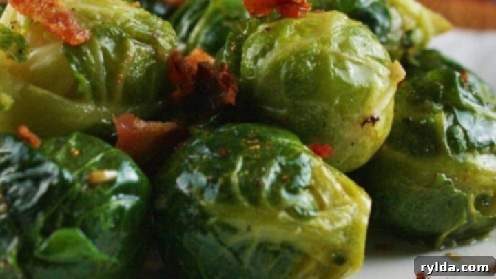 Garlic Brussels Sprouts with Crispy Bacon