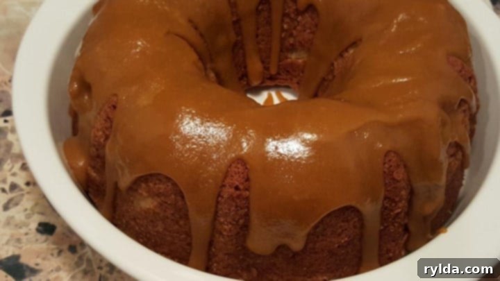 Apple Harvest Pound Cake with Caramel Glaze
