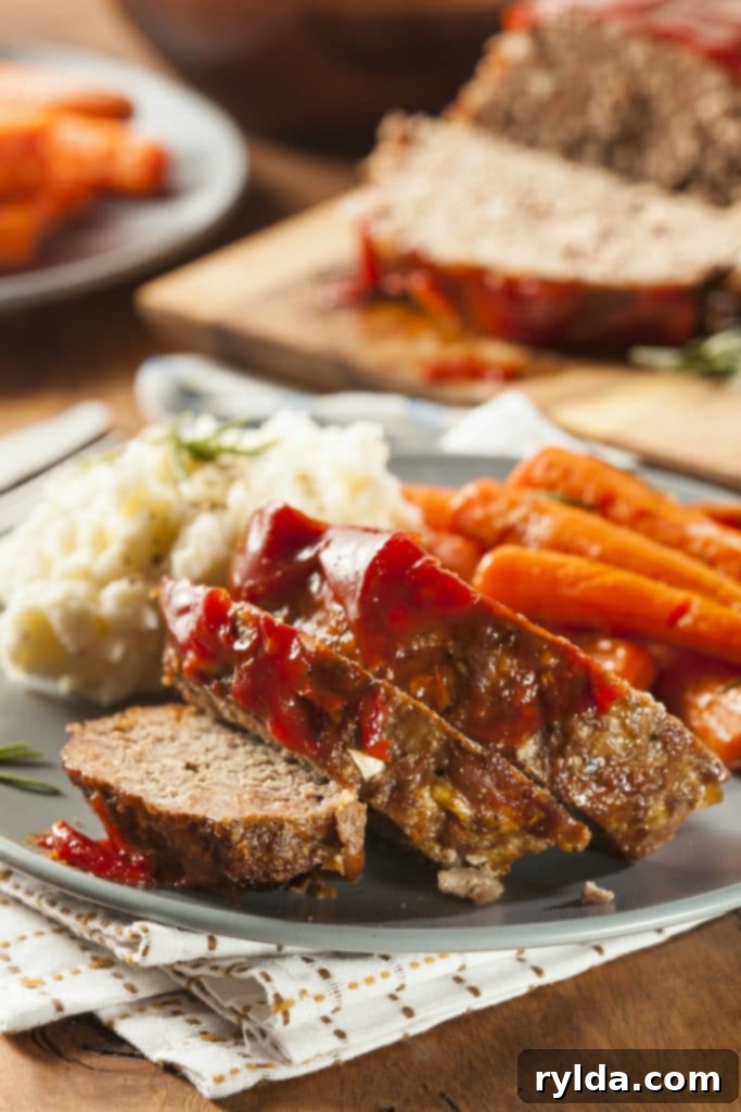 Quick and Delicious Glazed Meatloaf 4 Easy Glazed Meatloaf with mashed potatoes and carrots.