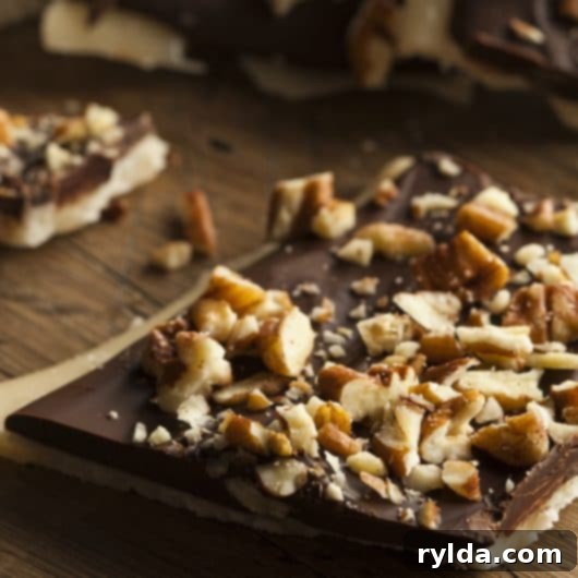 Toffee Saltines: Easy homemade candy with a rich chocolate and nut topping.